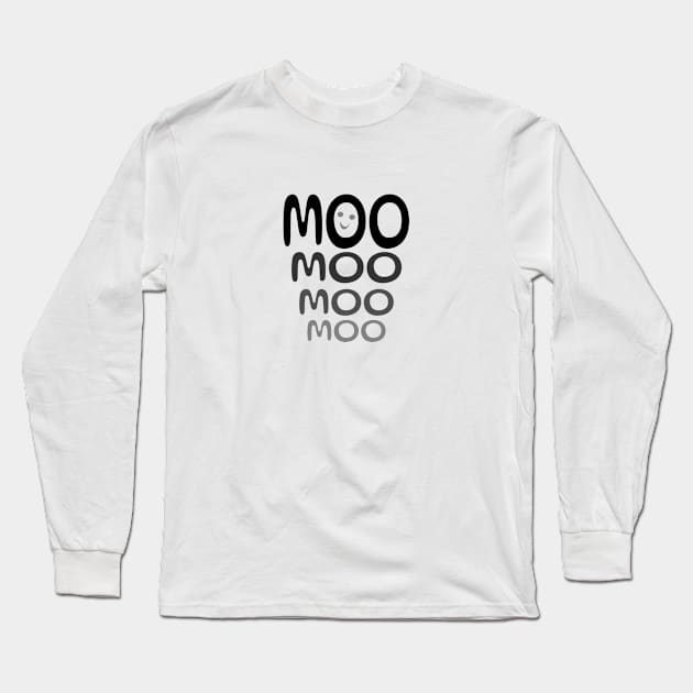 Moo Moo Moo - Cozy Vibes Long Sleeve T-Shirt by Orento